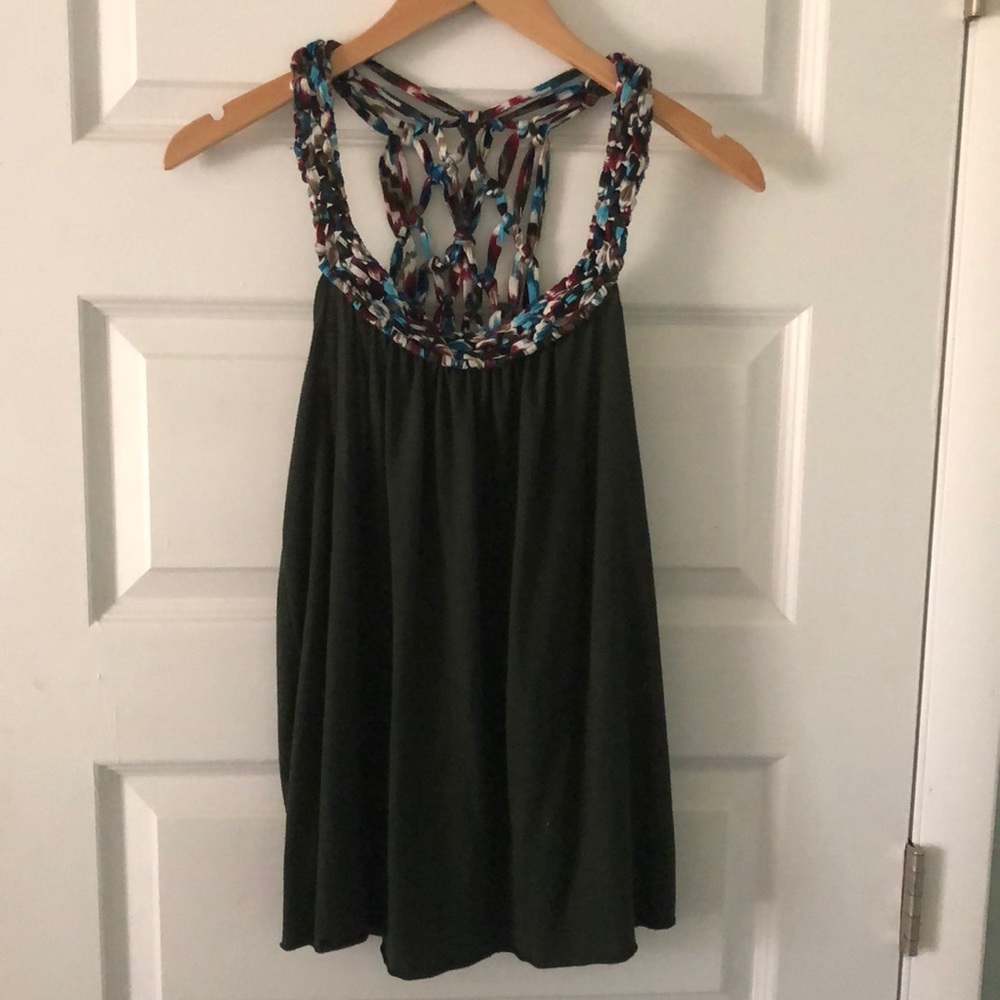 Macrame collar tank top